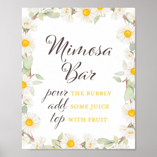 Lentebloem Bruids | Baby Shower Bord Poster (Voorkant)