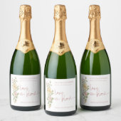 Lentebloem Bruidsdouche Champagne Fles Etiket (Flessen)