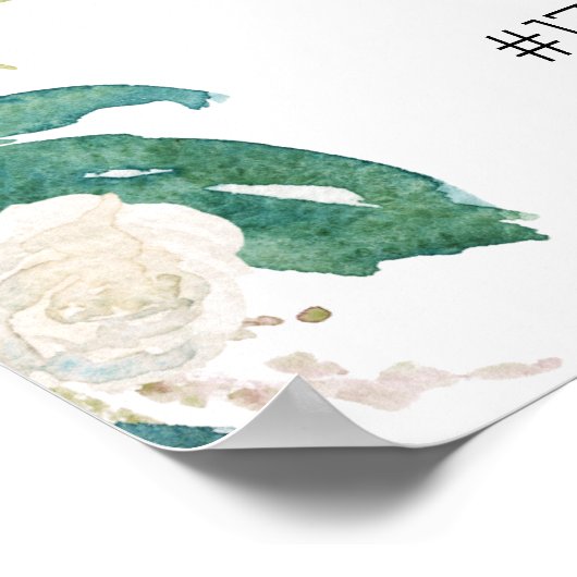 Lentebloem bruidsfeest bord, theepartij bord poster (Hoek)