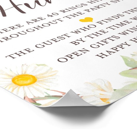 Lentebloem Bruiloft Bridal Shower Bord Poster (Hoek)