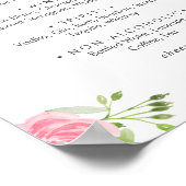 Lentebloem Bruiloft Dranken Menu Bord Poster (Hoek)