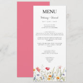 Lentebloem Bruiloftsmenu Menu (Voorkant / Achterkant)