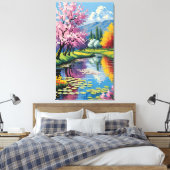 Lentebloem Canvas Afdruk (Insitu (Slaapkamer))