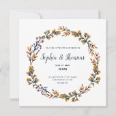 Lentebloem cirkelrand frame bruiloft kaart (Voorkant)