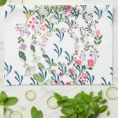 Lentebloem- en bladontwerp cadeau theedoek (Gevouwen)