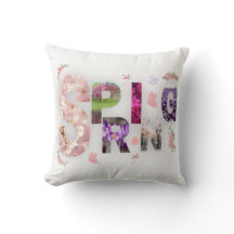 Lentebloem Florale Typografie Worp Kussen
