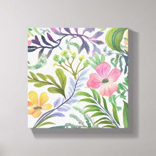 Lentebloem Florals | Bloemvelden Canvas Afdruk (Voorkant)