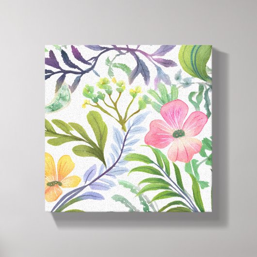 Lentebloem Florals | Bloemvelden  Canvas Afdruk (Voorkant)