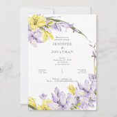 Lentebloem Freesia Krans Trouw Uitnodiging (Voorkant)