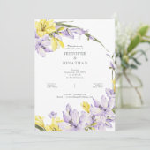 Lentebloem Freesia Krans Trouw Uitnodiging (Staand voorkant)