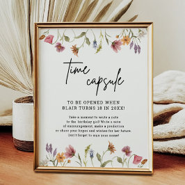 Lentebloem Geboortetijd Capsule Bord Poster