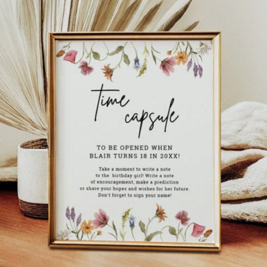 Lentebloem Geboortetijd Capsule Bord Poster