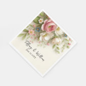  lentebloem gepersonaliseerde bruiloft servet (Hoek)