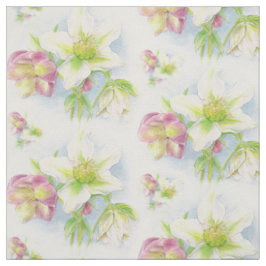 Lentebloem hellebores aquarel stof