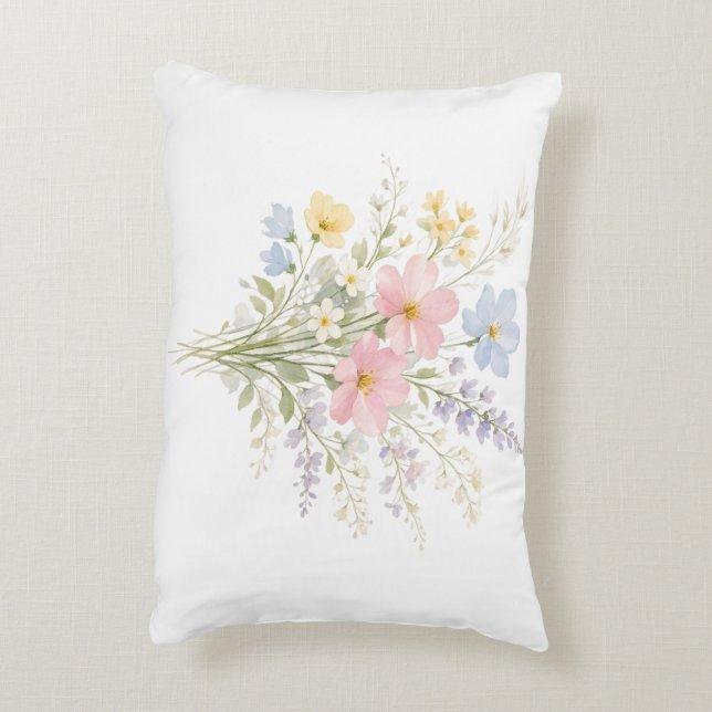 Lentebloem Kussen Zachte Bloemendecoratie (Achterkant (Verticaal))