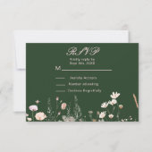 Lentebloem lente roze bloemen bruiloft RSVP kaartje (Voorkant)