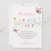 Lentebloem Meisje Baby Shower Bedankkaart Kaart (Voorkant)