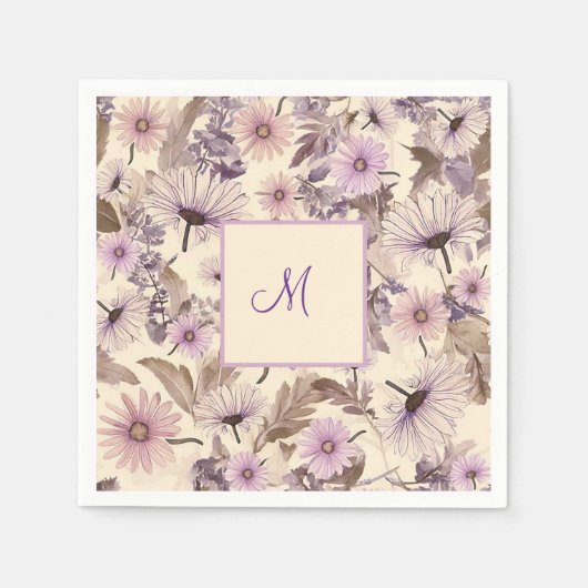  lentebloem met monogram servet (Voorkant)