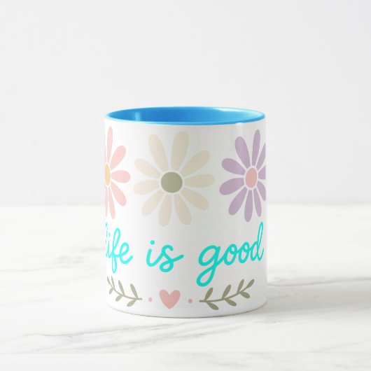 Lentebloem mok, Boho pastel bloem koffiekop, L Mok (Midden)