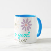 Lentebloem mok, Boho pastel bloem koffiekop, L Mok (Voorkant rechts)