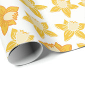 Lentebloem Narcis Patroon Cadeaupapier (Rol Hoek)