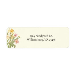 Lentebloem Narcis Trouwadreslabel Etiket