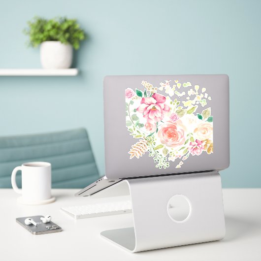lentebloem sticker (Laptop op bureau)