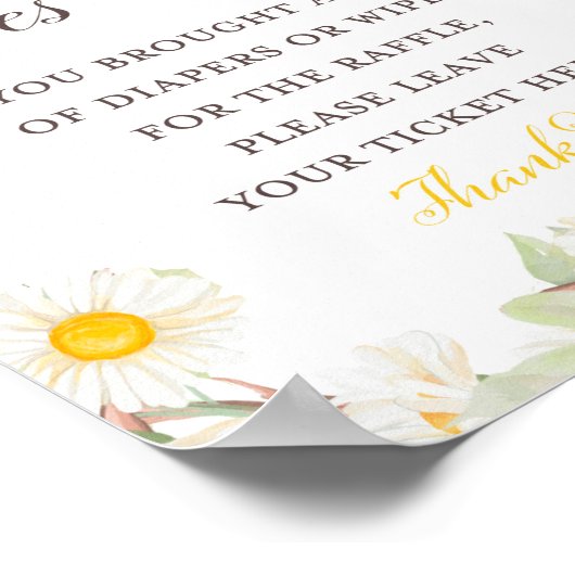 Lentebloem Thema Baby Shower Bord Poster (Hoek)