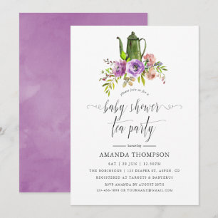Lentebloem Waterverf Babyshower Theepartij Kaart