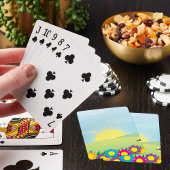 Lentebloem Zonuitbarsting met Kleurrijke Bloemen Pokerkaarten