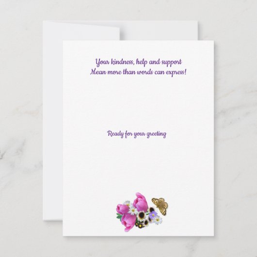 Lentebloemboeket Dankjewel Christelijke Vriendenka Kaart (Achterkant)