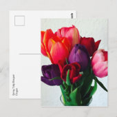 Lentebloemboeket van tulpen briefkaart (Voorkant / Achterkant)