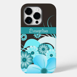Lentebloemen Aqua Blue Hibiscus Bloemen Case-Mate iPhone 14 Pro Hoesje