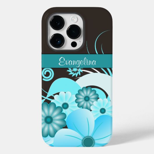 Lentebloemen Aqua Blue Hibiscus Bloemen Case-Mate iPhone Case (Achterkant)