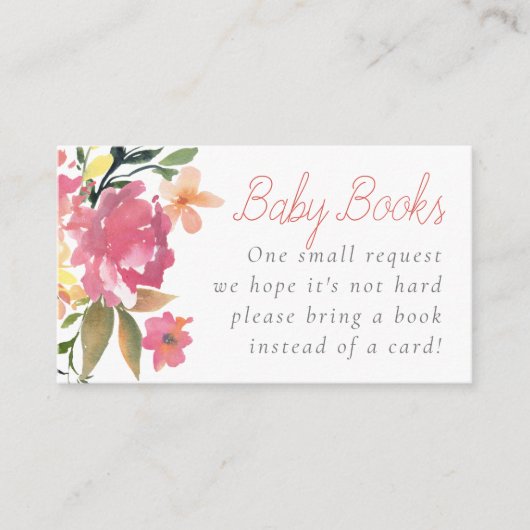 lentebloemen | Baby shower boeken voor Baby Informatiekaartje (Voorkant)