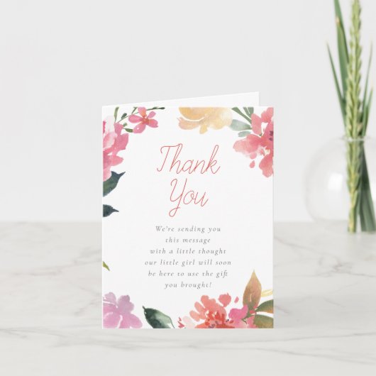 lentebloemen | Baby shower dank u Bedankkaart (Voorkant)