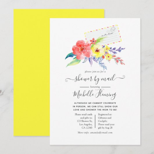 Lentebloemen Baby Shower per post Kaart (Voorkant / Achterkant)