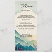 Lentebloemen Berg Bruiloft Menu (Voorkant)