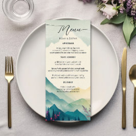 Lentebloemen Berg Bruiloft Menu