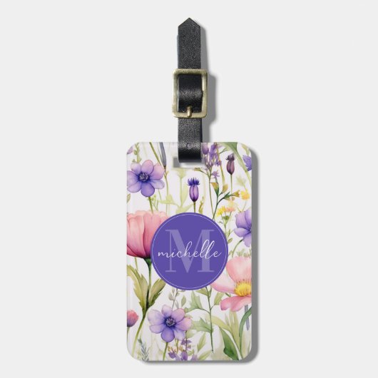 Lentebloemen Bloemen Bagage Label (Voorkant verticaal)
