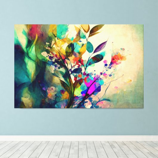 Lentebloemen, Bloemenkunst, Bloemen, Bloemenkunst Canvas Afdruk (Insitu (Houten vloer))