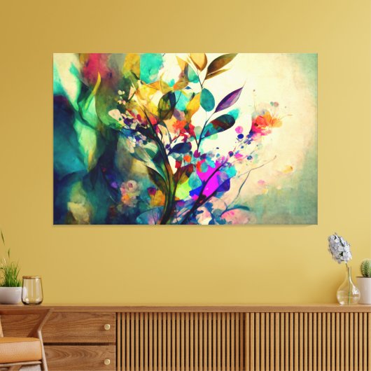 Lentebloemen, Bloemenkunst, Bloemen, Bloemenkunst Canvas Afdruk (Insitu (Woonkamer))