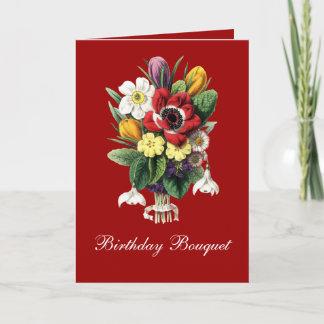 lentebloemen boeket verjaardag kaart