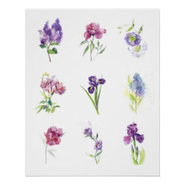 Lentebloemen Botanische Waterverfcollectie Perfect Poster