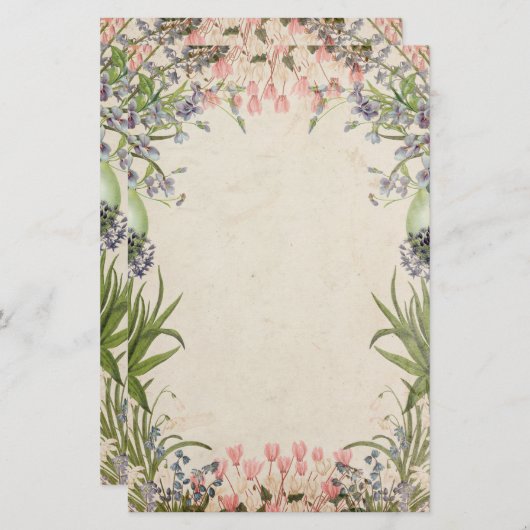  lentebloemen briefpapier (Voorkant / Achterkant)