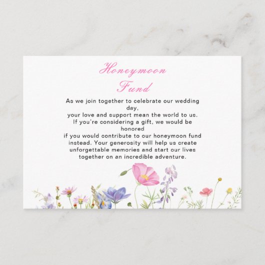 Lentebloemen Bruidsboeket Informatiekaartje (Voorkant)