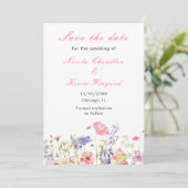 Lentebloemen bruidsboeket  save the date (Staand voorkant)