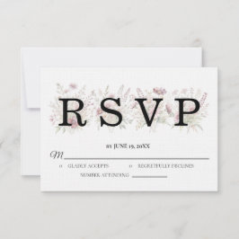 Lentebloemen bruiloft RSVP kaart