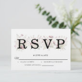 Lentebloemen bruiloft RSVP kaart (Staand voorkant)