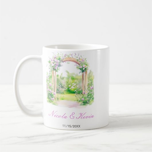 Lentebloemen Bruiloftsboog Koffiemok (Links)